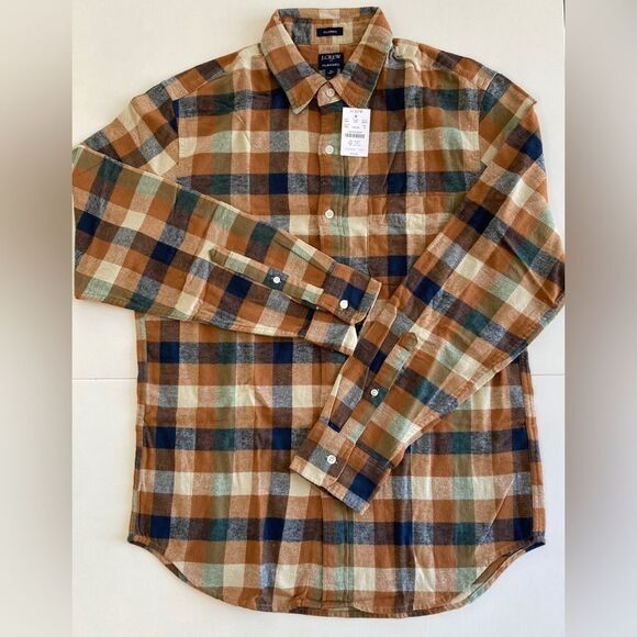 J. Crew Gingham Flannel LS Shirt - Picture 2 of 8
